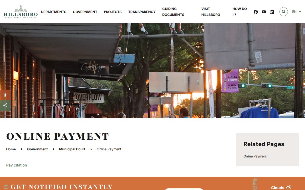 Hillsboro Municipal Court citation payment information